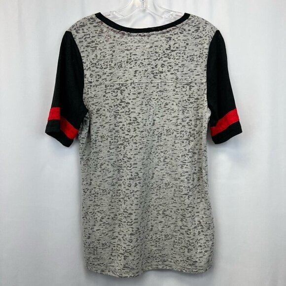 Chicago Bulls NBA Womens T-shirt Multicolor Gray Short Sleeve V-Neck Juniors L - Picture 5 of 11